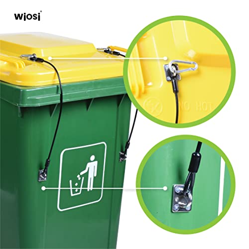 Trash Can Lid Black Lock – Metal Outdoor Trash Can Strap Lock For Litter Prevention – Trash Can Locks For Animals, Squirrels, Dogs, Raccoons – Durable Nylon Coated Wire Rope – Universal Fit – 2-Pack #TOP7