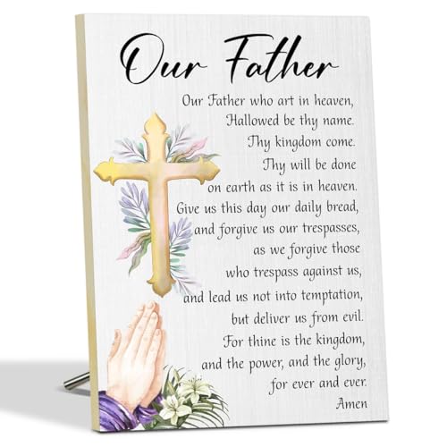 Religious Gifts Our Father Prayer Wall Decor, Wooden Signs For