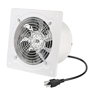 Nalle 8 inch Exhaust Fan 80W 500CFM Through-wall installation Ventilation Fans 110V Exhaust Smoke Fan with Power Cord for Kitchen,Bathroom,laundry room,Garage (white)
