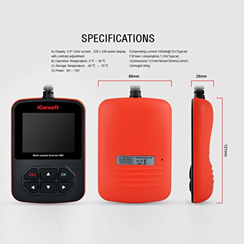 iCarsoft Genuine Mercedes Benz I980 Professional Diagnostic Scanner Tool - Thumbnail 6