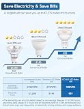 QOJUX Żarówka GU10 LED ciepła biel, 5 W 800 LM Efektywność energetyczna klasy C, odpowiednik 80 W Halogen, kąt wiązki 38°, 3000 K Energooszczędna żarówka LED GU10, nie ściemnialna, zestaw 6 szt