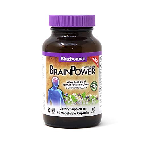 Bluebonnet Nutrition Targeted Choice Brain Power, Memory, Focus & Cognitive Support Whole Food-Based Formula, Brain Health, Soy-Free, Gluten-Free, Non-GMO, Vegan, 60 Vegetable Capsules, 30 Servings