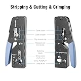 iwillink RJ45 Crimp Tool Kit - Cat6 Cat5e CAT5 Ethernet Crimping Tool Kit with 25x RJ45 Pass Through Connector and Boot, 2X Cat6 Junction Box, 2X Cat6A Coupler,1x Rj45 Crimper - Image 5