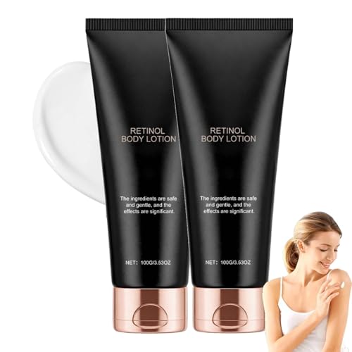 Retinol Body Lotion, Anti Aging Skin Care Retinol Body Cream, Wrinkled Skin Care Treatment, Face and Body Firming Moisturizer for Crepey, Wrinkled, Sagging and Sun-Damaged Skin, 100g (2PC)