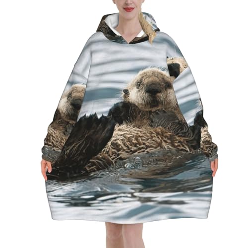 Couverture à capuche loutre pour rester au chaud sans chauffage