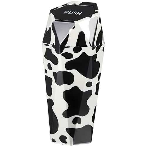 Image of Holibanna Car Trash can with Lid Compact Mini Garbage Bin for Vehicle Interior Cow Print Portable Auto Trash Container 7.87X3.54X3.54In