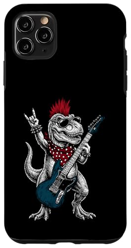 Funny T-Rex Dino Playing Guitar USA �����I�ȃ��z�[�N���b�N �X�}�z�P�[�X iPhone 11 Pro Max �p
