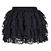 Zhitunemi Women Lace Mini Skirt: Low Rise Pleated Ruffle Short Skirts for LARP Cosplay, Masquerade & Themed Events Aged 20-30 Black-XS