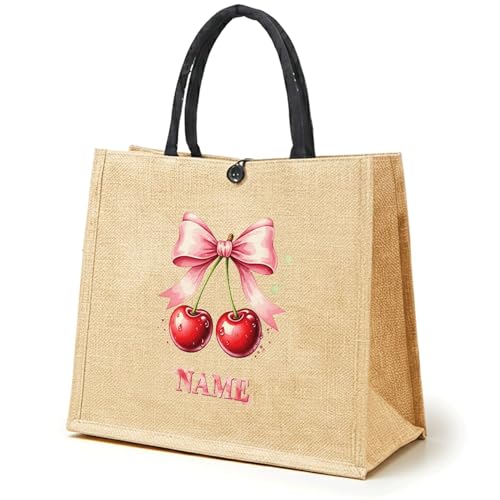 JugJug Personalized Cherry Tote Bag with Custom Name...