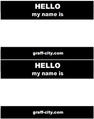 'Hello My Name is' Stickers/Name Label Tags - Red & White - 8cm x 6cm (100, Black) โ image 1