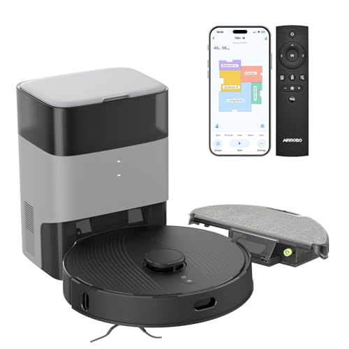 T20+ Self Emptying Robot Vacuum and Mop Combo, 6,000Pa Suction Robotic Vacuums, 75-Day Capacity, Home Mapping, APP & Voice & Remote, 180-Min Runtime, Robot Vacuum Cleaner for Pet Hair, Hard Floor