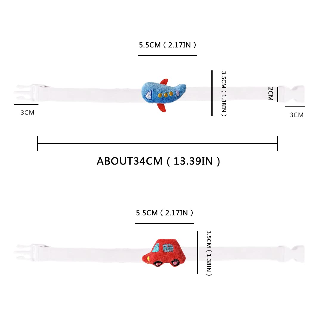 2 Pcs Cartoon Car Plane Curtain Tiebacks Mini Window Drapes Holdbacks Curtain Tie Back Curtain Holder for Nursery Kids Bedroom Blue Airplane