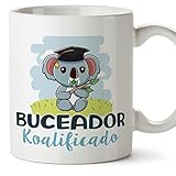 MUGFFINS Tazas para BUCEADOR hombre - En Español - Koalificado/koalificada - 11 oz / 330 ml - Regalo original y divertido