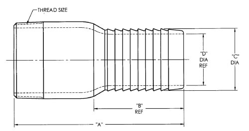 Dixon Valve & Coupling Ast20 Aluminum Hose Fitting, King Combination Nipple Threaded End With No Knurl, 1-1/2" Npt Male X 1-1/2" Hose Id Barbed #TOP2
