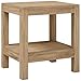 vidaXL Solid Teak Wood Bathroom Side Table - Easy-to-Clean Wooden Bath Accessory with Storage Shelf, Compact Bathroom Furniture - Size: 17.7