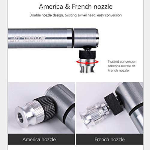Aluminum Alloy Mini Bike Pump With 160 Psi High Pressure, Portable Bike Hand Pump For Road, Mountain Bikes And Balls Or Toys,Fits Presta & Schrader Valve And No Adapter Needed,Includes Mount Kit #TOP4