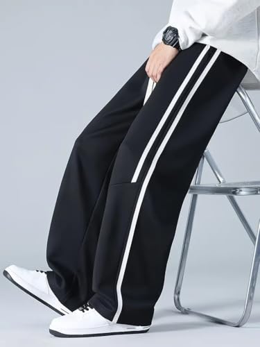Image of GRECIILOOKS Korean Style Track Pants for Men - Loose Fit Lycra Cargo Joggers | Trendy Gym & Streetwear Bottoms with Utility Pockets (Available in Plus Size)