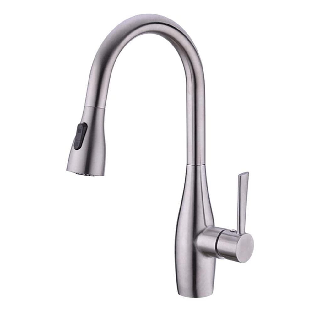 Robinet de cuisine avec douchette extractible mitigeur évier chaud froid rotation 360° inox