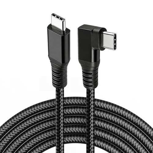 USB-C to USB-C VR Link Cable, 3m, 90° right-angled, 60W fast charging, 5Gbps, braided for Meta Quest 3/3S, Quest 2/Pro, Pico 4/Ultra, PC/SteamVR