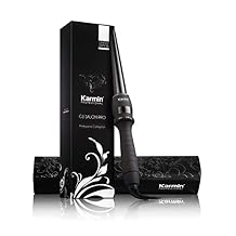KARMIN G3 Salon Pro Clipless Tourmaline Ceramic Hair Curling Wand Iron Tapered Barrel for 1/2-1-inch Curls, Professional Hot Curler, Beach Waver, Quick Fast Heat, Dual Voltage, Black