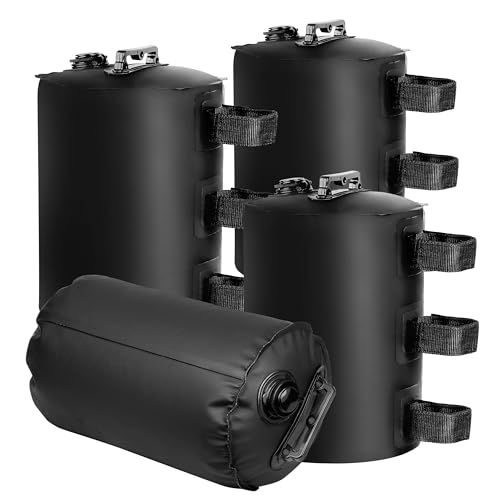 FRUITEAM Canopy Water Weight Bag, 88 LBS Water Tent Weights Set of 4, Weights for Tent Legs, Portable 4 Pack Weight Bags for Gazebo, Patio Umbrella, Pop Up Canopy, Carport, 10L Black