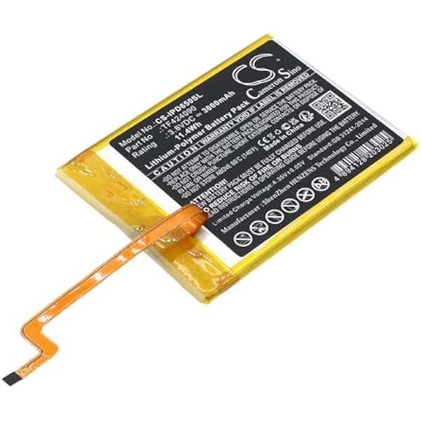 TECHTEK Bateria 3000mAh kompatybilny z iPod Video 5th 5.5 Gen 60GB, iPod Video 5th 5.5 Gen 80GB iFlash zastępuje TF424090