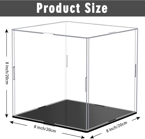 Image of Clear Self-Assembly Acrylic Display Case - 8 x 8 x 8 Inch | Transparent Dust-Proof Protection Showcase for Figurines, Collectibles, Action Figures, Basketballs & More
