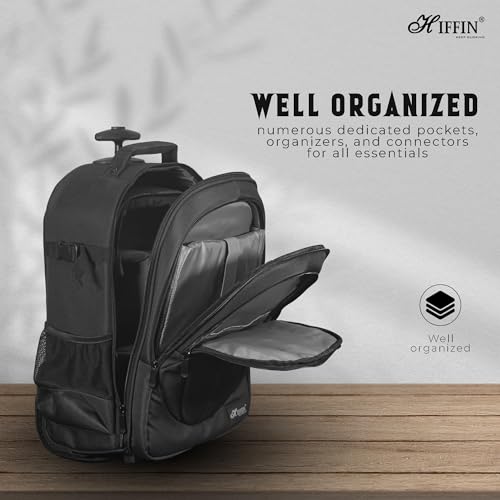 Image of Hiffin 2-in-1 Convertible Backpack Rolling Case for Cameras and Gear with Great Capacity, User-Friendly Design, and Durable Waterproof Construction - Travel in Style