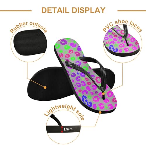 Colorful Leopard Flip Flop Beach Summer Casual Sandal for Women & Men Shower Shoes 208618932