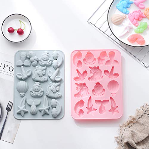 Hemoton 2 peças de moldes de doces de silicone unicórnio cauda de sereia molde de cobertura de Natal