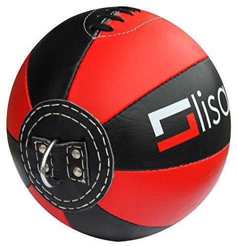 Doppelendball Lisaro aus Leder mit 25 cm Durchmesser und 2 elastischen Spanngurten