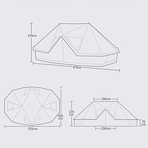 Carpa para 12 personas tipo yurtá impermeable de algodón miniatura 3