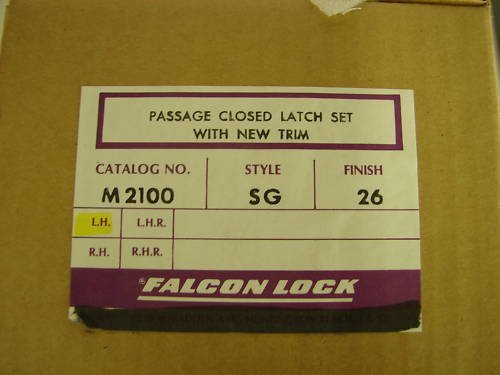 Falcon Lock Passage Closed Latch (LH) w/New Trim