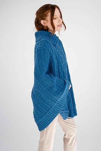 SAOL Ireland Ladies 100% Merino Wool Cowl Neck Zipper Poncho3