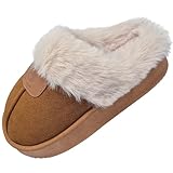GOKOI Zapatillas de Casa Mujer Polar Marrón 38-39, Confortables y Cálidas con Tejido Suave, Ligeras y Duraderas, Perfectas para Hogar en Invierno, Diseño Elegante y Antideslizante para Seguridad