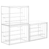 Vitrina acrílica transparente para figuras, paquete de 3