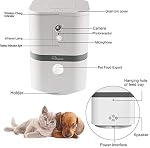 SKYMEE Distributeur automatique de traitement de caméra pour chien, WiFi HD Caméra Full Pet avec Pan Zoom et vision nocturne pour chiens et chats,Compatible avec Alexa (Petalk Ai II)