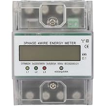 3 Phase Power Meter Monitor, 220 380V 5-80A Energy Consumption Digital Electrical Meter, Energy Meter with LCD for Residential, Commercial