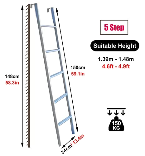 Escalera de litera metálica con enganche resistente para coche, hogar y remolque 3