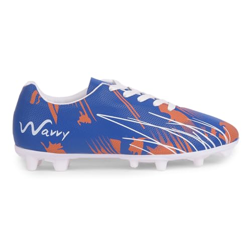 Image of Wavvy Football Shoes for Mens | Lightweight PVC Synthetic Leather Upper, High Shear Strength TPU Sole | Football Studs for Adult, Men & Boys | Football Cleats | Football Sports Shoes