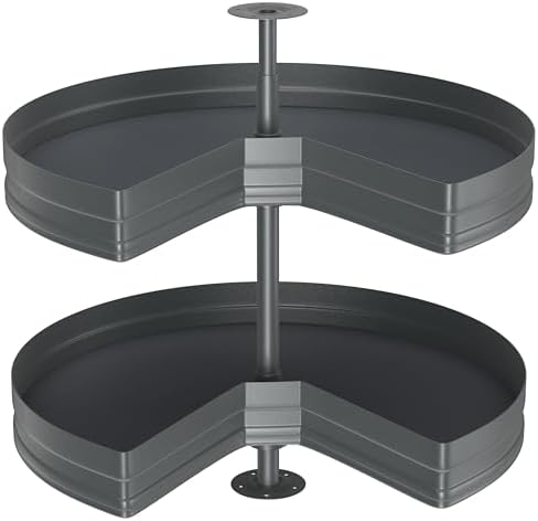 JOWBOOW 32" Kidney Lazy Susan for Cabinet, 270° Height Adjustable...
