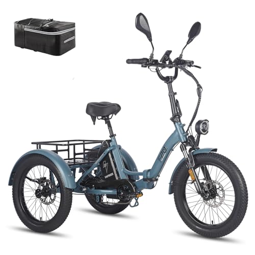 Fafrees F20 Mate E-Bike 3 Rad Klapprad Straßenzulässig [ Offiziell ] 48V 21Ah Akku 115KM E Bike Damen, Elektrofahrräder 65N.m, Fat Ebike Herren 20 Zoll, E Lastenfahrrad IPX5, für Erwachsene & Senioren