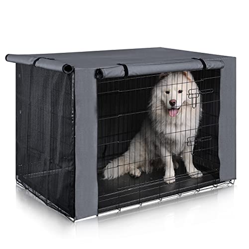 PINGKO Durable Dog Crate Cover-Water Resistant Breathing Lightweight 600D Polyester Fits for 36 42 48 Inches Wire Pet…