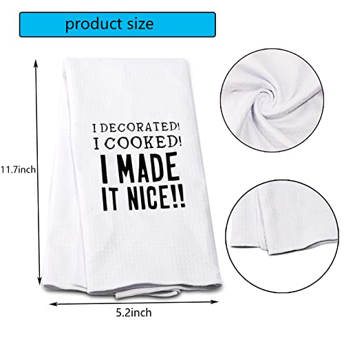 Pofull Housewives Tea Towel I Decorated I Cooked I Made It Nice Kitchen Towel For Her (I Decorated Towel) #TOP4