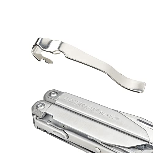 Heavaluefit Durable Pocket Clip for LEATHERMAN Surge, Made of High Quality Stainless Steel, Quick Install and Remove Clip Accessories Perfcet for LEATHERMAN Surge (Sliver)