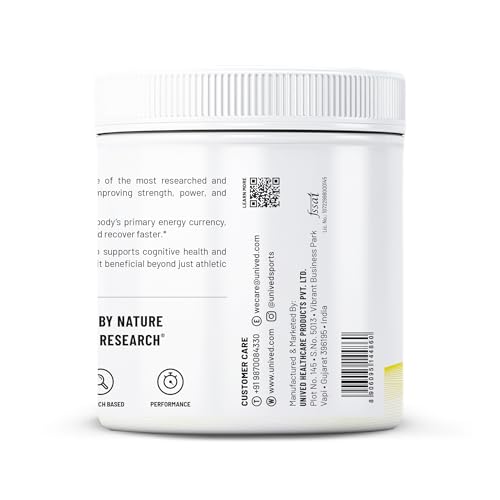 Image of Unived Micronised Creatine Monohydrate Powder - 250g | 100% Pure | Supports Strength, Power & Muscle Recovery (Lemon Citrus)