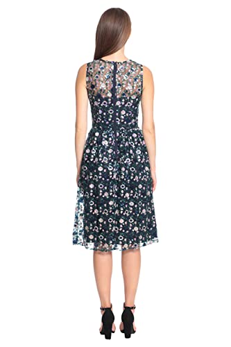 Maggy London Women's Sleeveless Lace Dress, Blue/Multi, 16 #TOP2