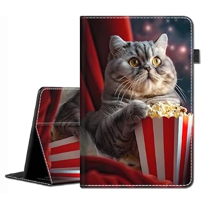 Case for Samsung Galaxy Tab S10 Plus 2024/ S9 Plus/ S9 FE Plus 5G 12.4 Inch 2023 - Slim Fit Standing Cover with Auto Sleep/Wake for Galaxy Tablet S10+ 12.4 Inch, Funny Cat