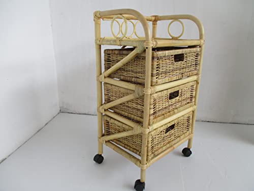 fantasie d oriente CASSETTIERA Rattan 3 CASSETTI 45X35X71 H Naturale