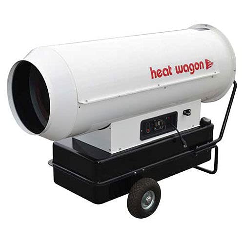 High Pressure Oil Forced Air Heater by Heat Wagon – 65"L x 27"W x 39"H, Steel, White, Model DF400